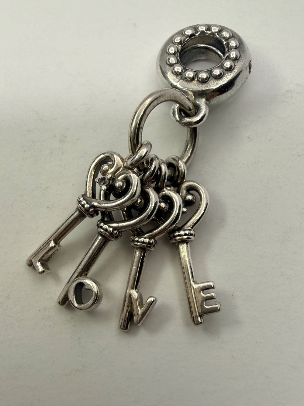 Retired Pandora Keys of Love Dangle Charm 797654NPMMX ALE 925